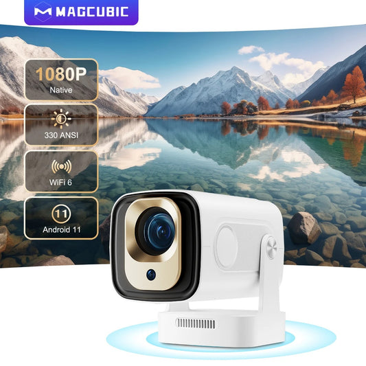 Magcubic HY310 Android 11 Projector 4K Native 1080P Auto Focus Native 330ANSI Dual Wifi BT5.4 Air Mouse Voice Home Outdoor Movie